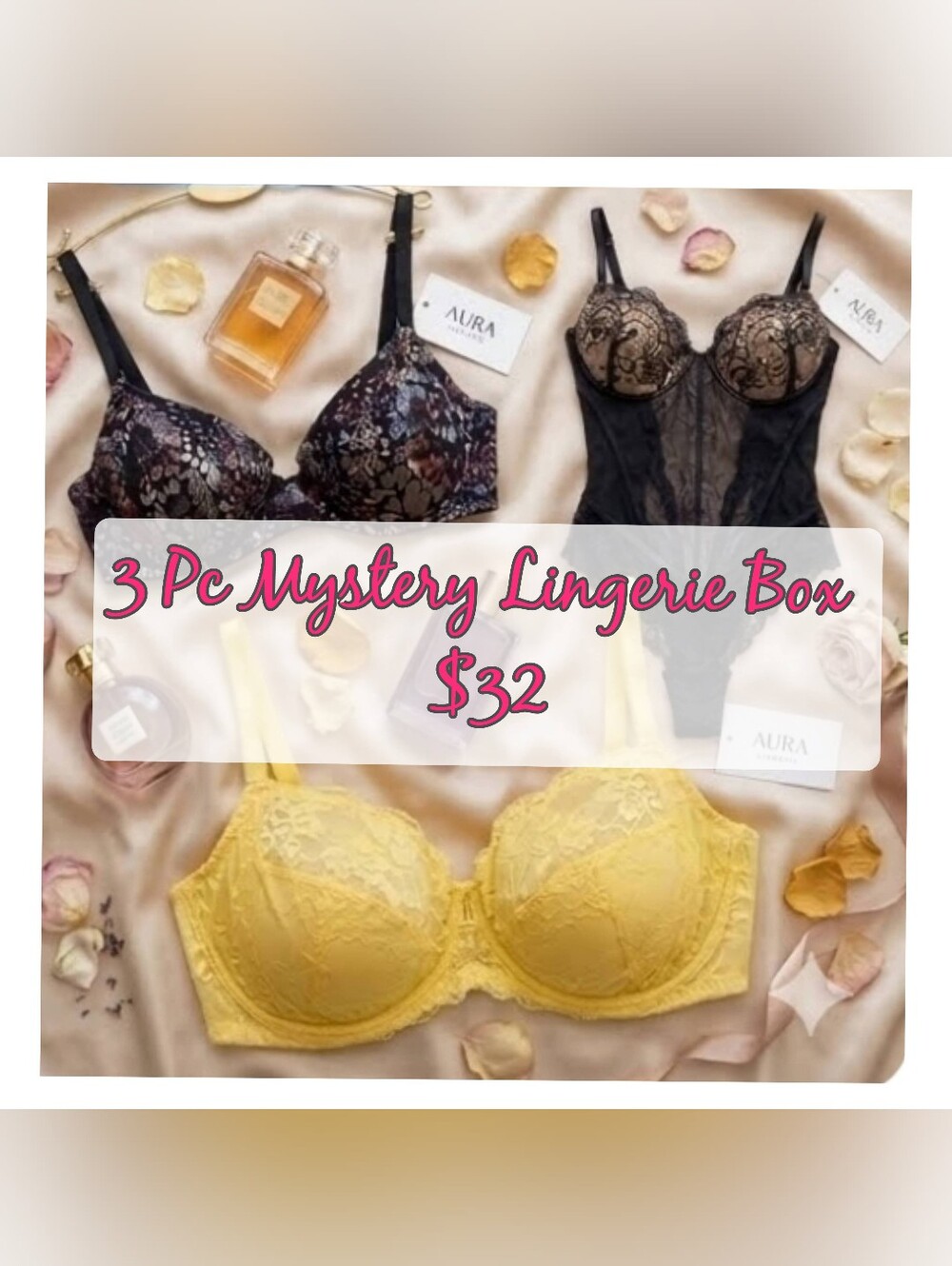 3 Pc ✨ NWT Lingerie Mystery Box ✨ Savage X Fenty, Frederick's, & Boutique S-3XL